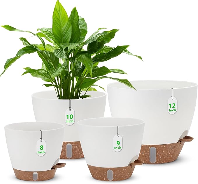 12" 10" 9" 8" Self Watering Pots by Ezmixcoop