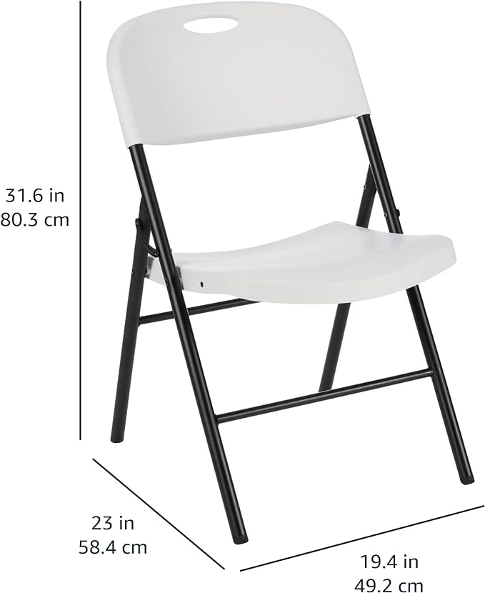Amazon Basics Sturdy Foldable Plastic Chair, 350-Pound Capacity - Image 3