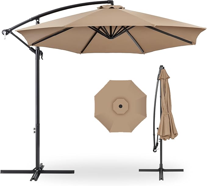 Best Choice Products 10ft Offset Hanging Market Patio Umbrella w/Easy Tilt by BestChoiceProducts