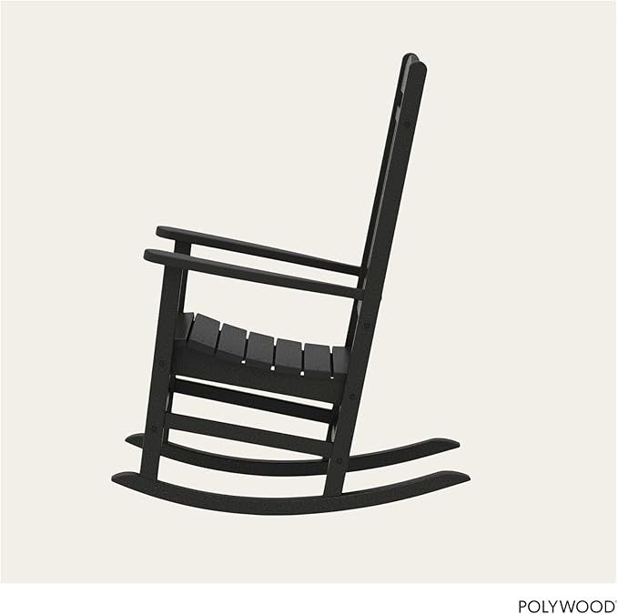 POLYWOOD Presidential Rocking Chair in Black - Image 6