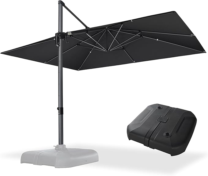 PURPLE LEAF 10' X 13' Square Cantilever Umbrella Patio Umbrella by PURPLELEAF