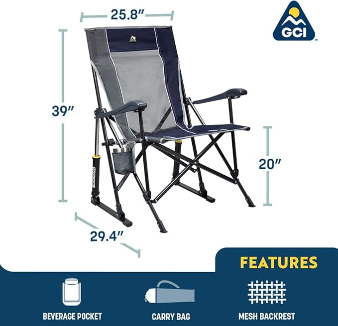 GCI Outdoor Roadtrip Rocker Camping Chair | Portable, Folding Rocking Chair - Image 2