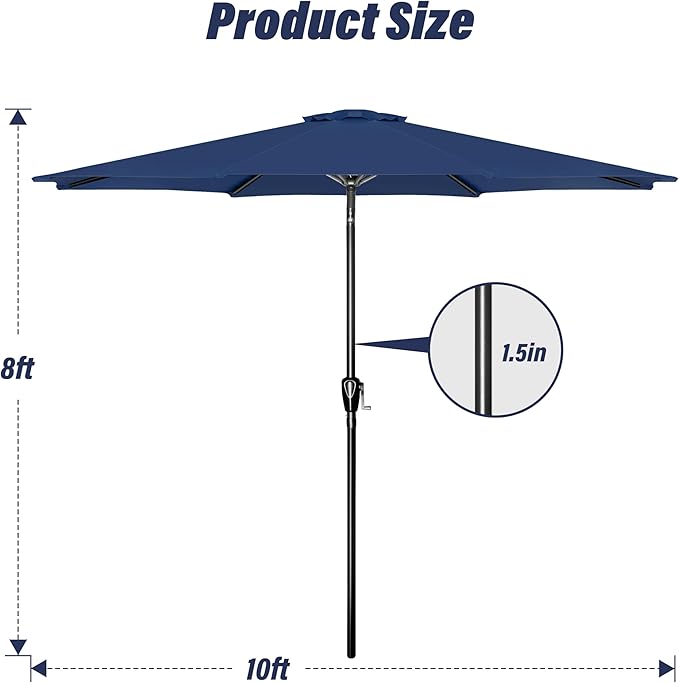 Simple Deluxe 9' Patio Umbrella Outdoor Table Market Yard Umbrella - Image 6