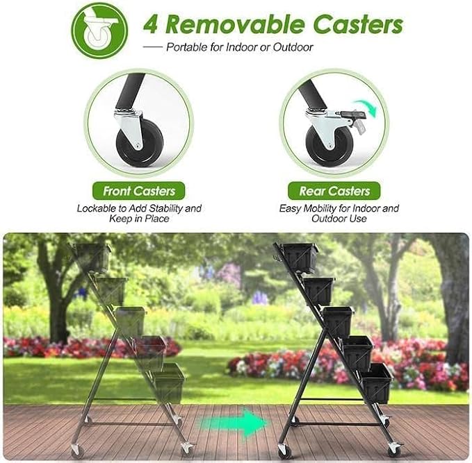 SEJOV 2 Pack Vertical Raised Garden Bed, 5-Tier Vertical Garden Planter - Image 3
