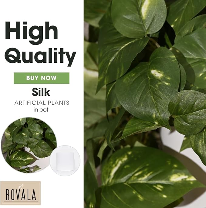 MY ROVALA Silk Plants for Home Decor Indoor in Pot Realistic Artificial Plants - Image 5