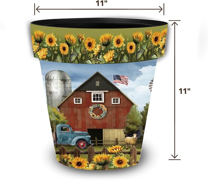 Briarwood Lane Sunflower Barn Medium Planter - Image 5