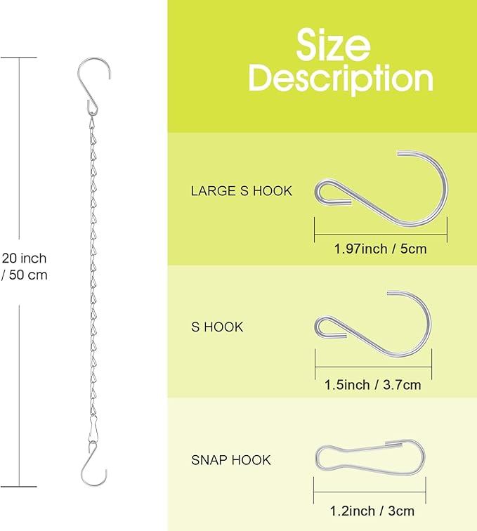 RIFNY 20 Inch Silver Chain for Hanging Plants, Small Plant Chains for Hanging - Image 3