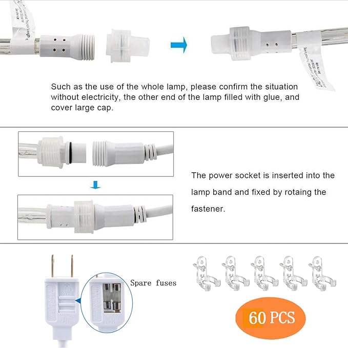 200ft LED Rope Lights Outdoor, 1440 LED Flexible Tube Lights - Image 4
