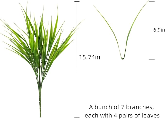 alyptus Artificial Grass Outdoor 12 Bundles Fake Plants Outside Green Onion - Image 2