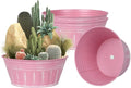 vensovo 10 Inches Pink Metal Rustic Plant Pots by vensovo