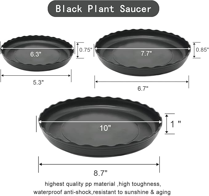 12Pcs Plant Saucer, 6 8 10 Inch Durable Plastic Plant Tray, Drip Tray - Image 7