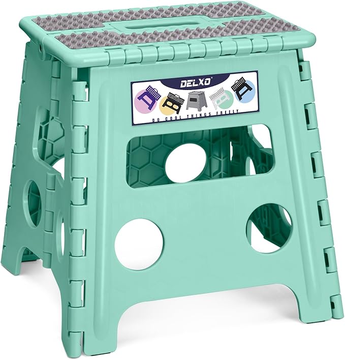 Delxo Folding Step Stool 13 Inch Non-Slip Foldable Stools by Delxo