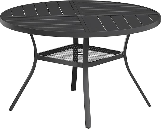 VICLLAX Round Patio Table with Adjustable Umbrella Hole by HOME