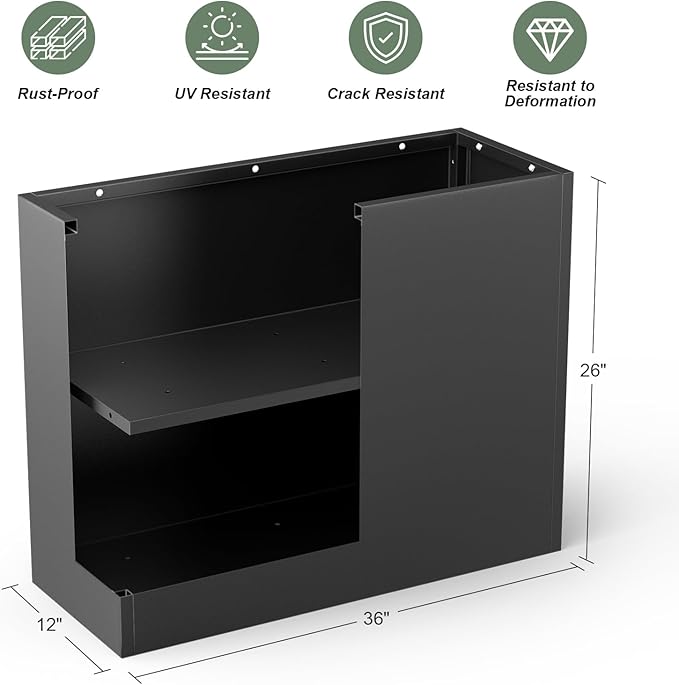 Metal Large Planter Box 36" L x 12" W x 26" H, Heavy Duty Tall Rectangle - Image 2