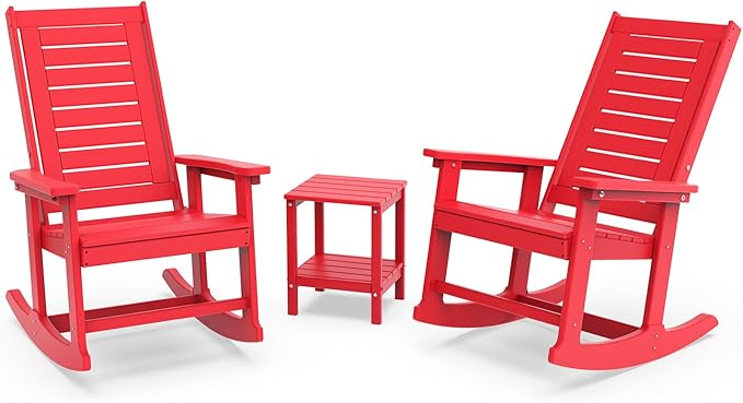 GREENVINES Outdoor Rocking Chair Set | 3-Piece | 2 Rocking Chairs by GreenVines