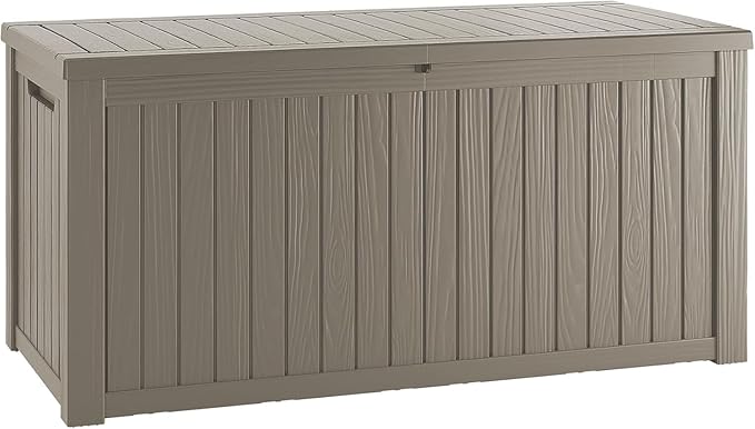 TARKARI 150 Gallon Lockable Resin Deck Box, Waterproof & UV-Resistant Outdoor by Home