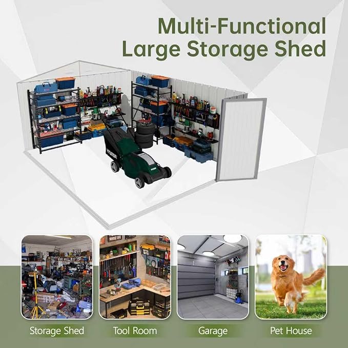 Devoko 10x14 FT Outdoor Storage Shed, Large Metal Storage Sheds - Image 6