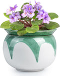 African Violet Pots, 6 inch Ceramic Easy Self Watering Plant Pot by BUYMAX