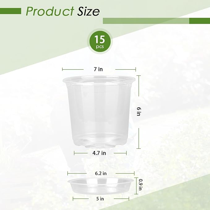 7 Inch Clear Nursery Pots for Plants - Image 2