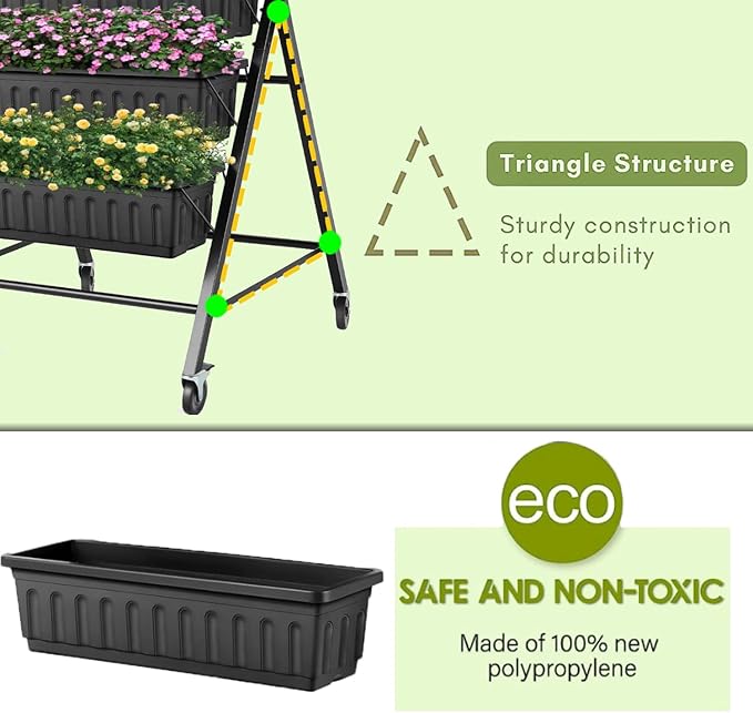 SEJOV 4FT Vertical Raised Garden Bed, 5-Tier Vertical Garden Planter - Image 6