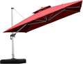 PURPLE LEAF 11 Feet Double Top Deluxe Square Patio Umbrella Offset Hanging by PURPLELEAF