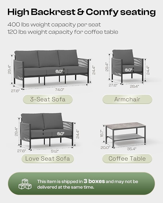 Aluminum Outdoor Patio Furniture Set - Image 7