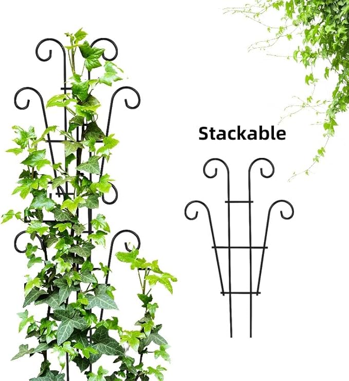 Garden Plant Trellis for Indoor Plants, Stackable Metal Trellis Supports for - Image 5