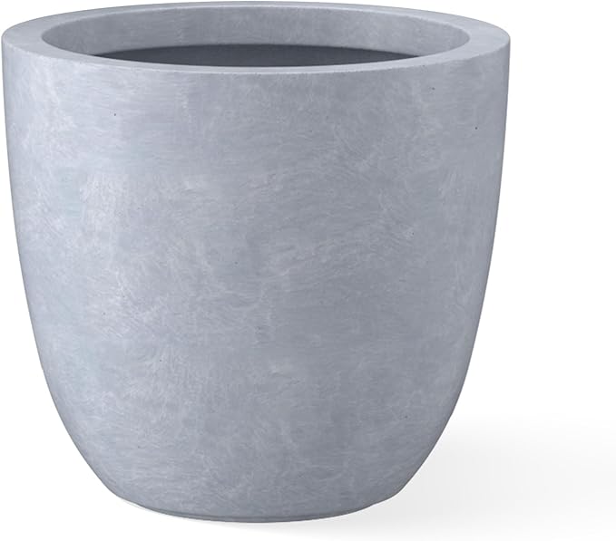 Kante 18 Inch Dia Round Concrete Planter, Indoor Outdoor Large Plant Pot by Kante