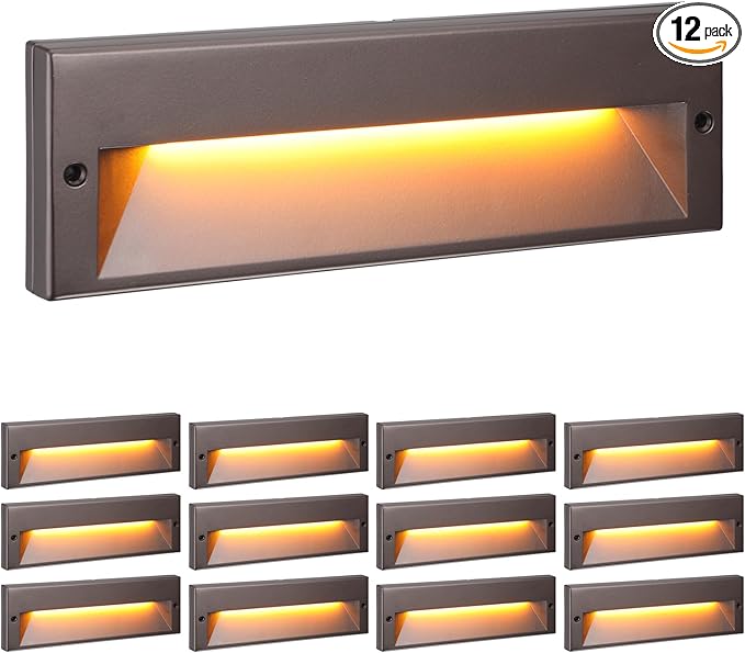LEONLITE 12-Pack 10.6 Inch 5CCT LED Low Voltage Step Lights, 12–24V AC/DC 6W by LEONLITE