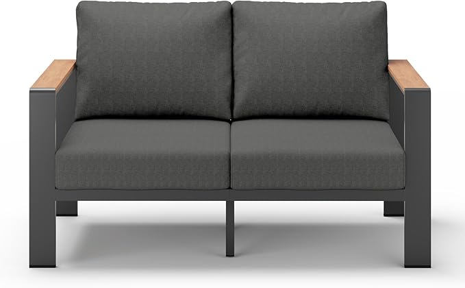 Aluminum Outdoor Patio Furniture Loveseat, All-Weather Patio Conversation Sets by ComfCove