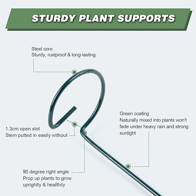 Joyhalo 12 Pack Plant Support Stakes 24 Inch, Plant Stakes, Flower Stakes - Image 6