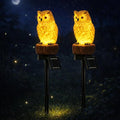 iStatue 2PC Solar Owl Garden Stake Lights, Handcrafted Resin Owl Outdoor Decor by iStatue