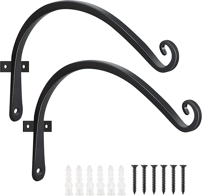 FEED GARDEN 2 Pack 12 Inch Hanging Plant Bracket Wall Hooks Decorative Plant by FEEDGARDEN