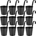 OBTANIM 12 Pack Metal Hanging Flower Pots Railing Planter Outdoor Fence Hanging by OBTANIM