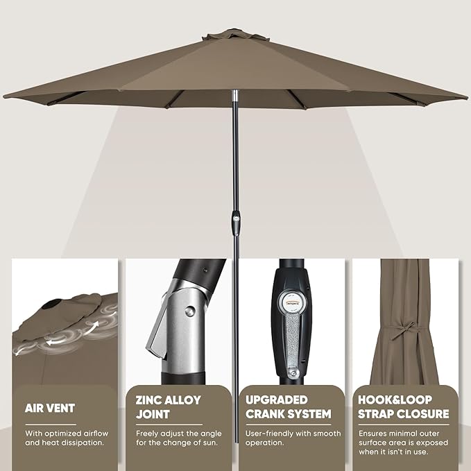 Tempera Patio Market Outdoor Table Umbrella - Image 4