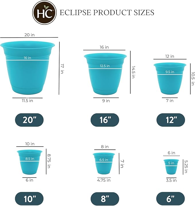The HC Companies 8 Inch Eclipse Round Planter Pots - Image 3