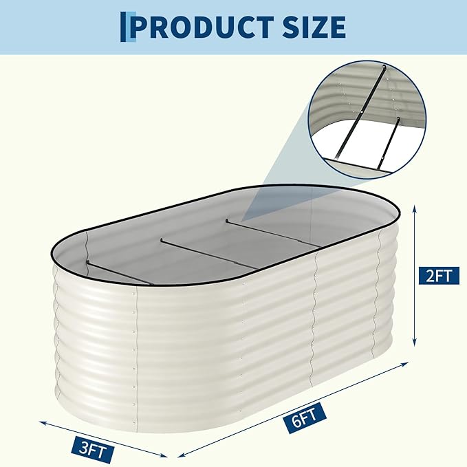 Garvee Galvanized Raised Garden Bed Outdoor, Rust-Resistant Raised Garden Beds - Image 2