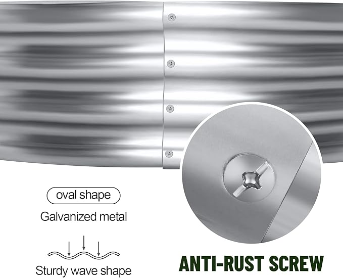 Land Guard 2Pcs Galvanized Raised Garden Bed Kit, 7.5×3×1ft Galvanized Planter - Image 4