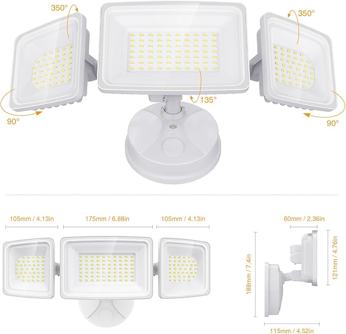 Onforu 130W LED Security Light, 13000LM Outdoor Indoor Flood Light Switch - Image 8
