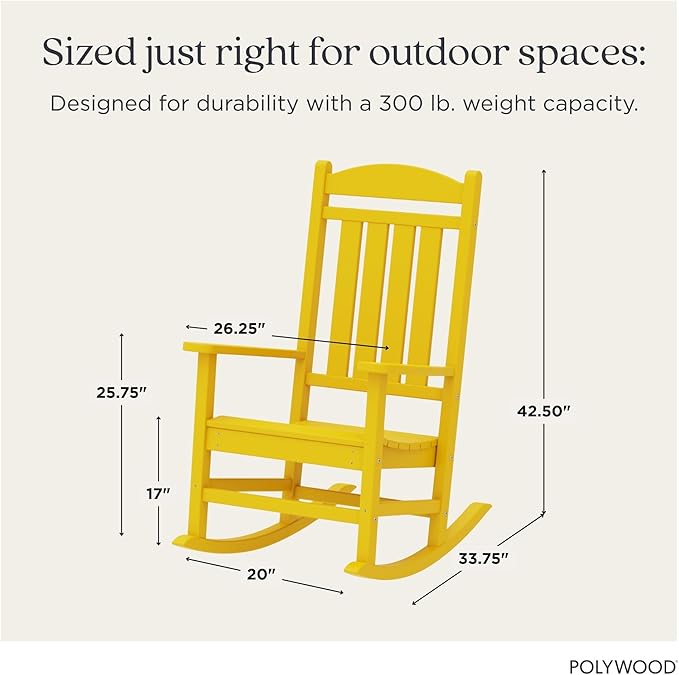 POLYWOOD R100LE Presidential Outdoor Rocking Chair - Image 2