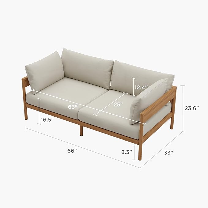 Acanva Modern Outdoor Patio Furniture Set, All-Weather Aluminium Conversation - Image 2