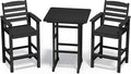 SERWALL Balcony Adirondack Chairs and Table 3 Pieces Set, Adirondack Bar Height by SERWALL