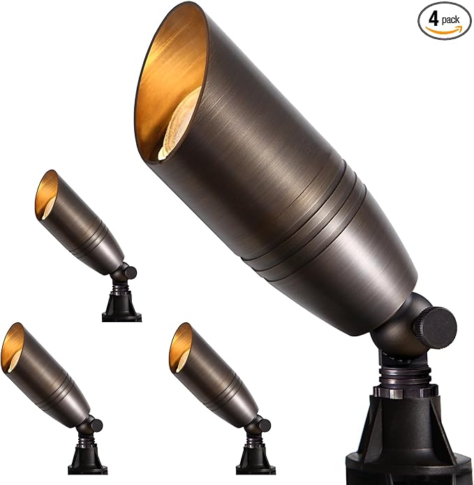 Gardencoin Solid Brass Outdoor Landscape Spotlights, 12V Heavy Duty Low Voltage by Gardencoin
