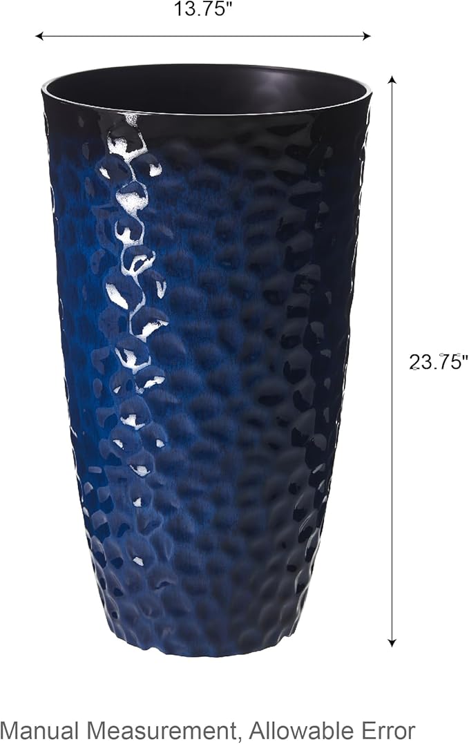 Glitzhome 23.75" H Oversized Tall Planter, Modern Set of 2 Honeycomb Textured - Image 2