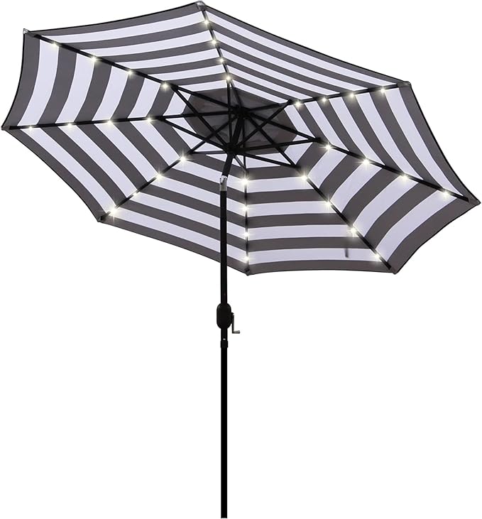 Blissun 9 ft Solar Umbrella 32 LED Lighted Patio Umbrella Table Market Umbrella by Blissun