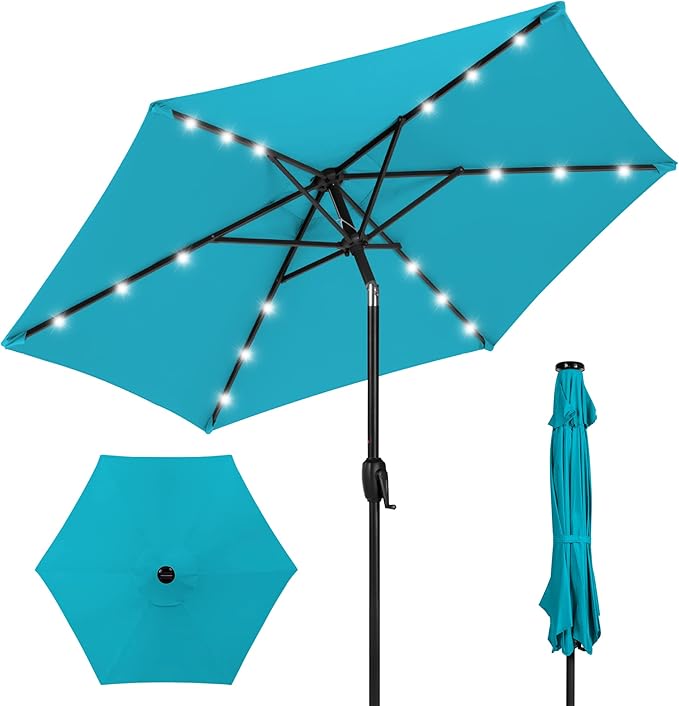 Best Choice Products 7.5ft Outdoor Solar Market Table Patio Umbrella by BestChoiceProducts