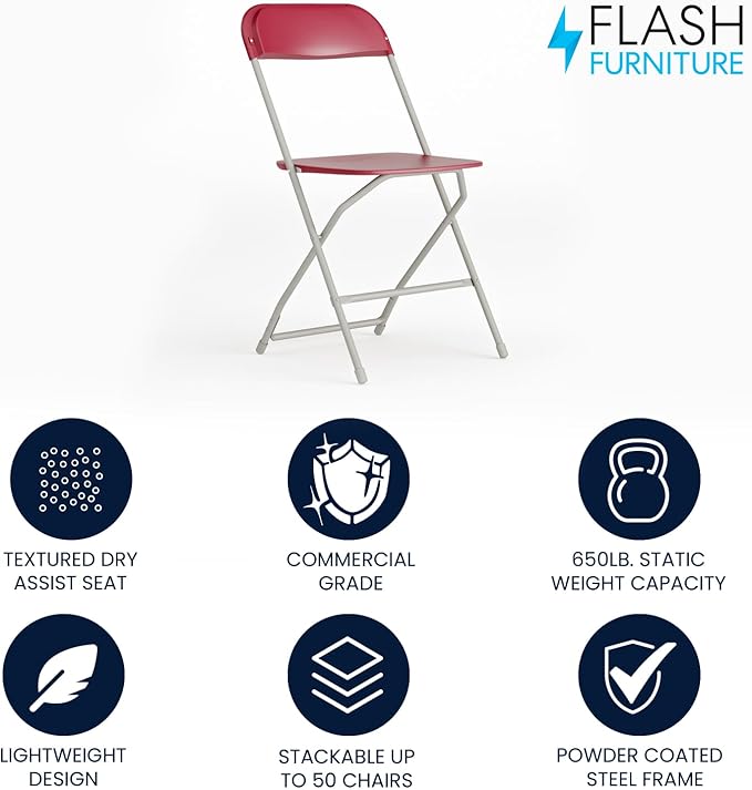 Flash Furniture Hercules Series Plastic Folding Chair - Image 4