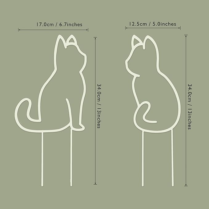 Cat-Shaped Small Trellis for Potted Plants, 13 inches Hoya Trellis 2 Pack - Image 3