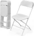 VINGLI 6 Pack White Plastic Folding Chair, Indoor Outdoor Portable Stackable by VINGLI