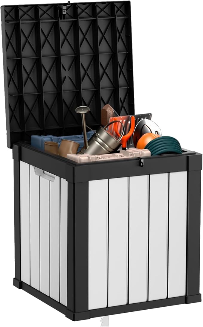 40 Gallon Resin Deck Box, Lockable Patio Outdoor Storage Box - Image 6